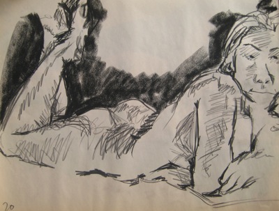 Prone nude facing us